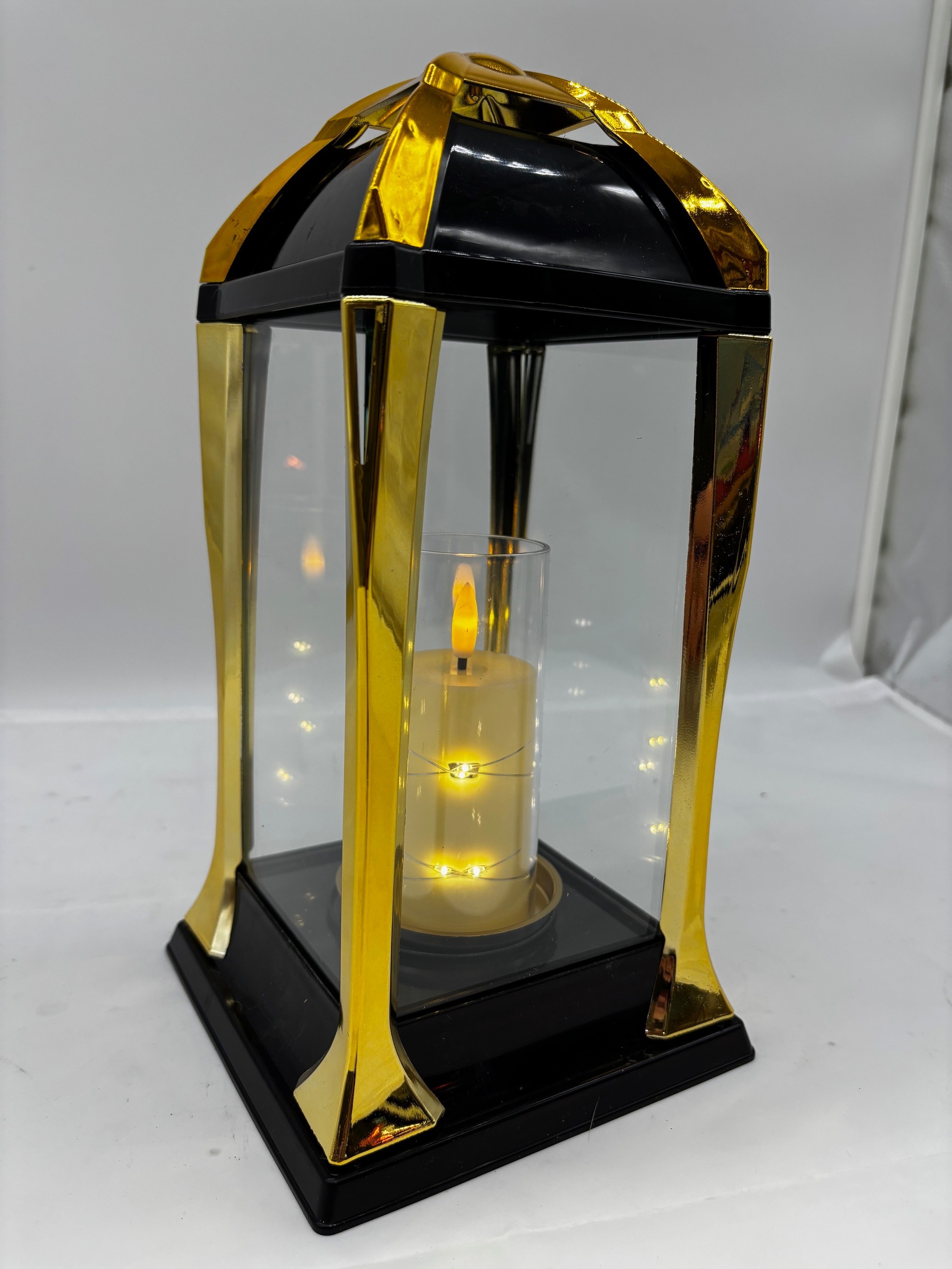 Znicz  złoto-czarny z wkładem  led