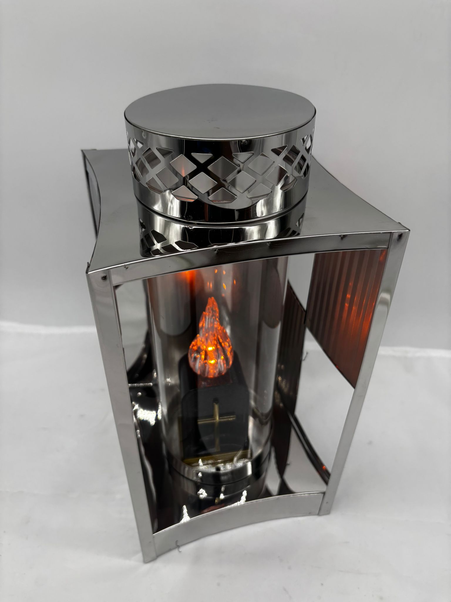 Znicz Kapliczka DUŻA LED SREBRNY – Klasyczna Elegancja